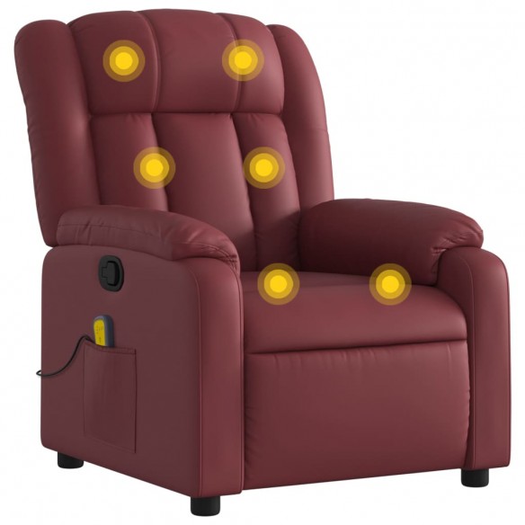 Fauteuil de massage inclinable Rouge bordeaux Similicuir