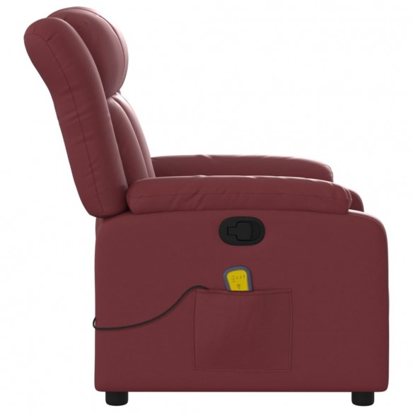 Fauteuil de massage inclinable Rouge bordeaux Similicuir