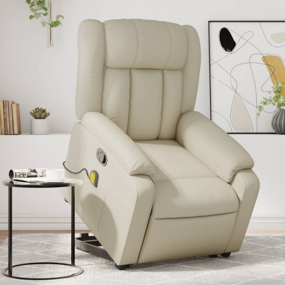 Fauteuil inclinable de massage Crème Similicuir