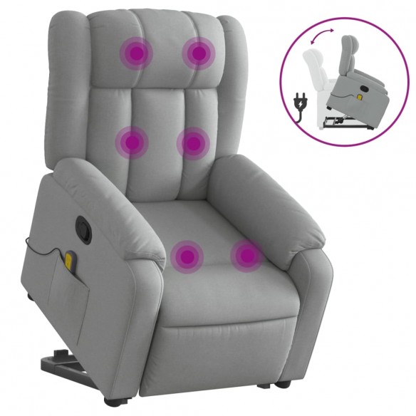 Fauteuil de massage inclinable Gris clair Tissu