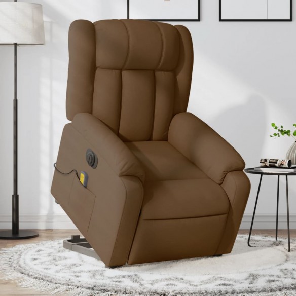 Fauteuil inclinable de massage électrique Marron Tissu