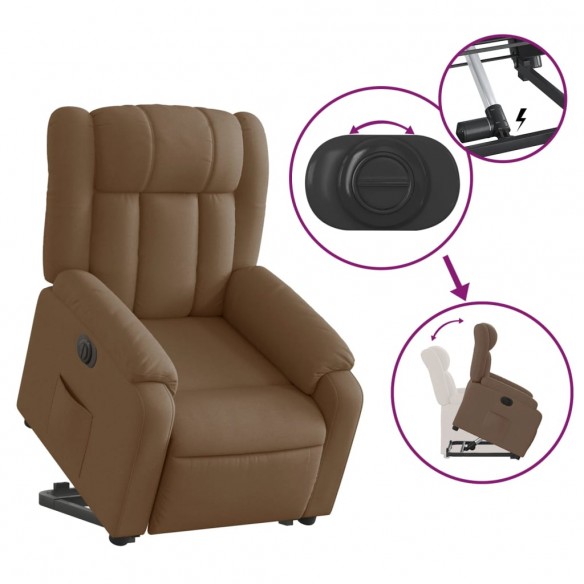 Fauteuil inclinable de massage électrique Marron Tissu