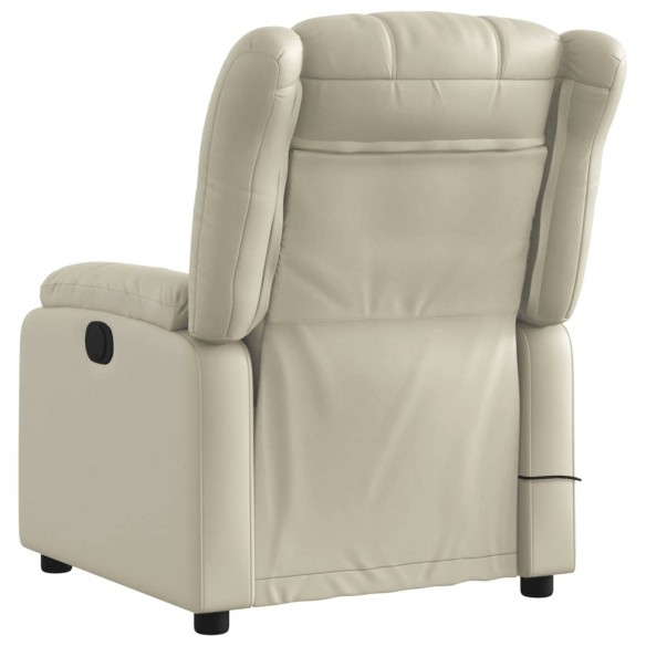 Fauteuil de massage inclinable électrique crème similicuir