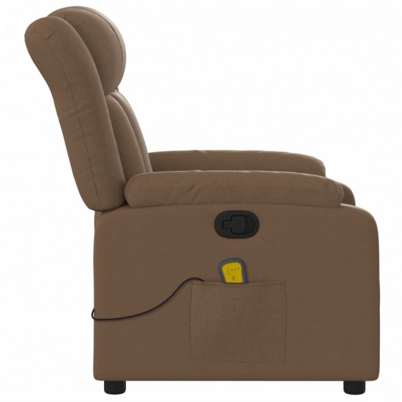 Fauteuil de massage inclinable Marron Tissu