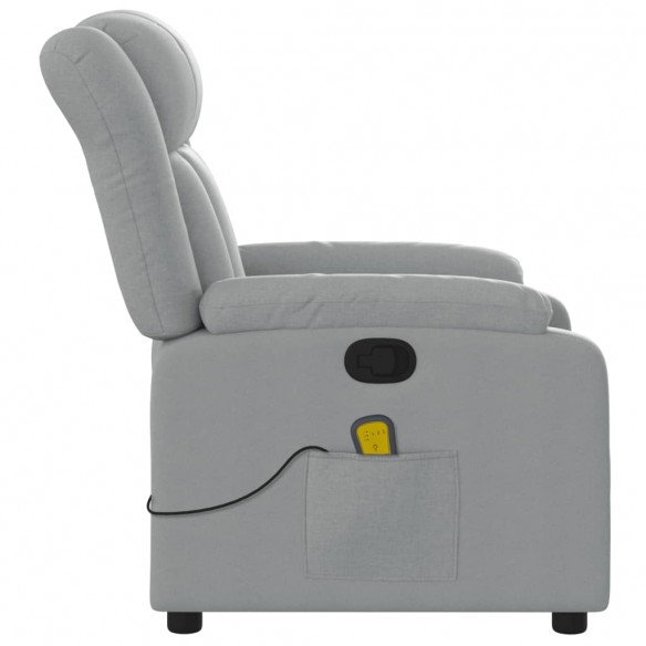 Fauteuil de massage inclinable Gris clair Tissu