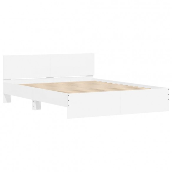 Cadre de lit avec tête de lit blanc 140x200 cm