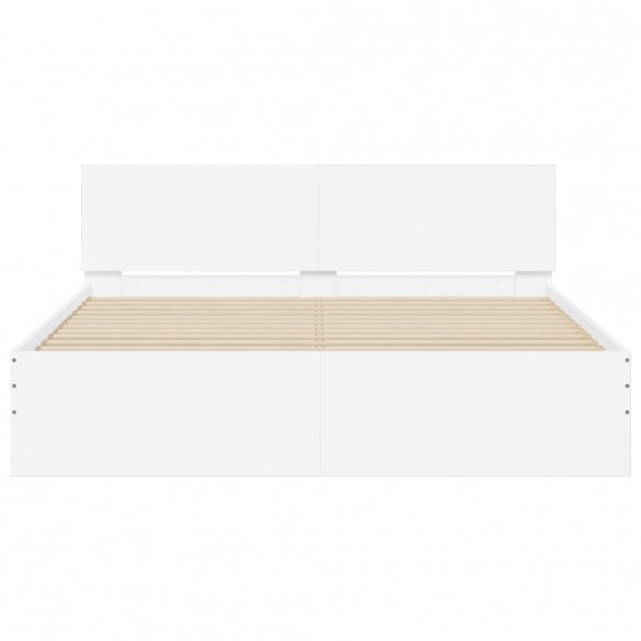 Cadre de lit avec tête de lit blanc 140x200 cm