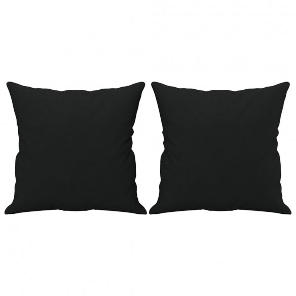 Canapé 2 places avec oreillers noir 120 cm tissu microfibre
