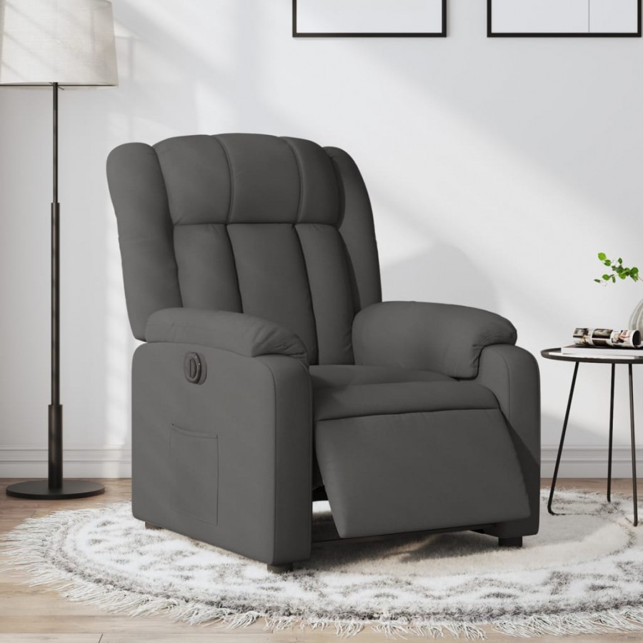 Fauteuil inclinable électrique Gris foncé Tissu