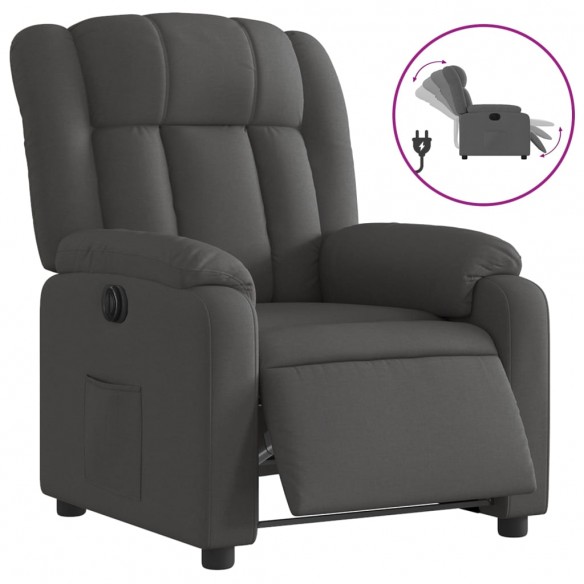 Fauteuil inclinable électrique Gris foncé Tissu