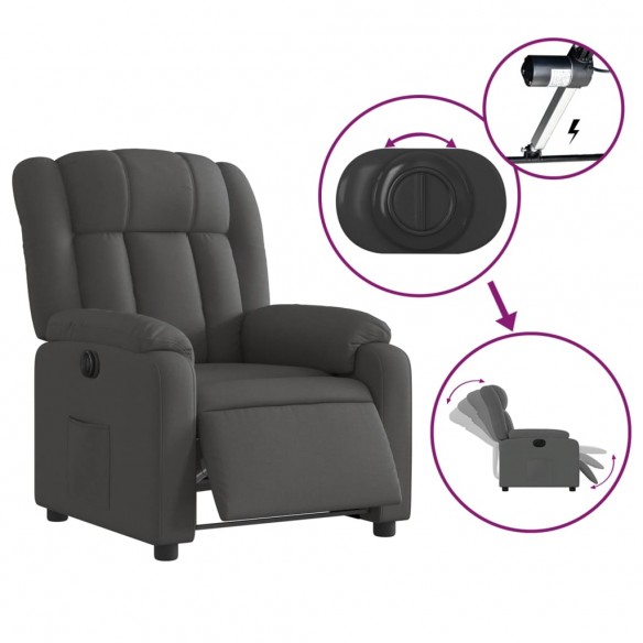 Fauteuil inclinable électrique Gris foncé Tissu