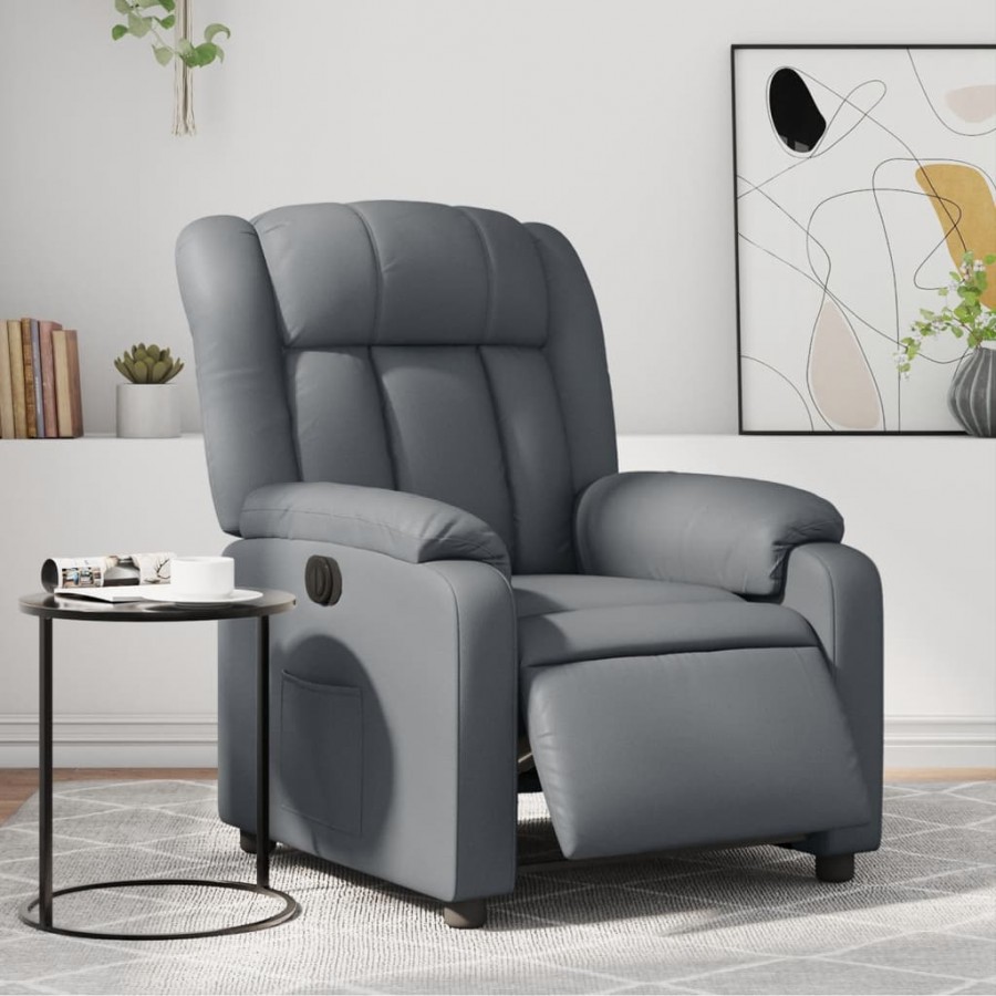 Fauteuil inclinable électrique Gris Similicuir