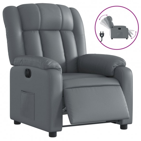 Fauteuil inclinable électrique Gris Similicuir