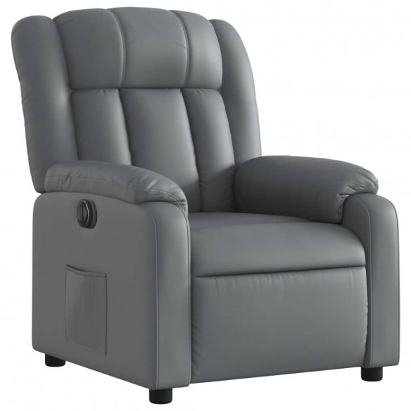 Fauteuil inclinable électrique Gris Similicuir