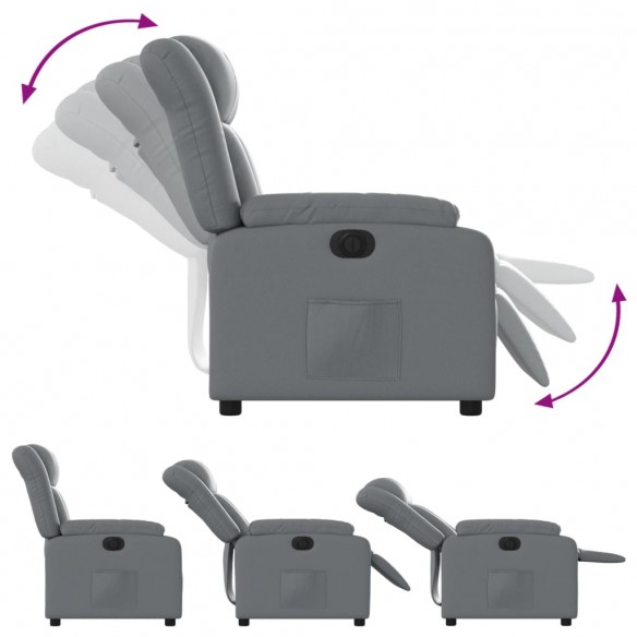 Fauteuil inclinable électrique Gris Similicuir