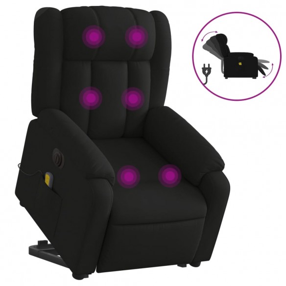 Fauteuil inclinable de massage électrique Noir Tissu