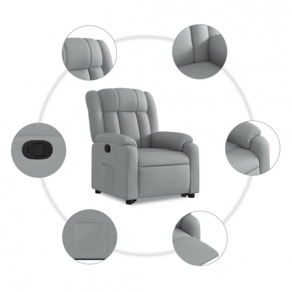 Fauteuil inclinable Gris clair Tissu