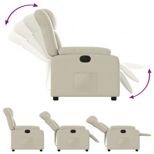 Fauteuil inclinable électrique Crème Similicuir