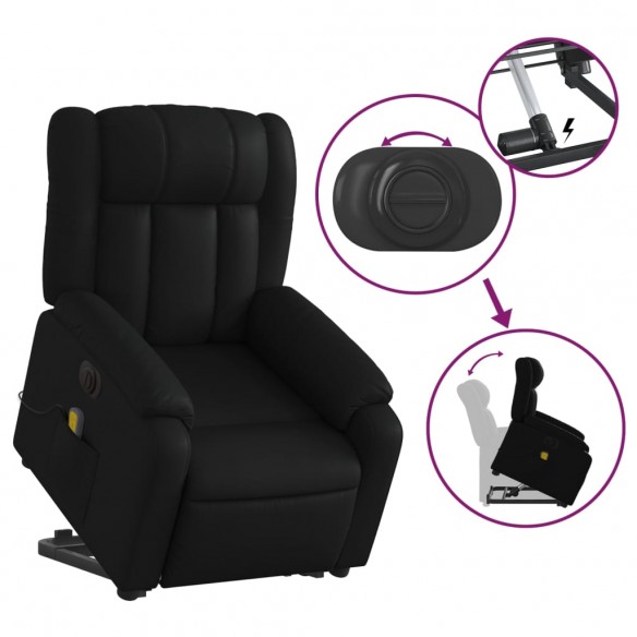 Fauteuil inclinable de massage électrique noir similicuir