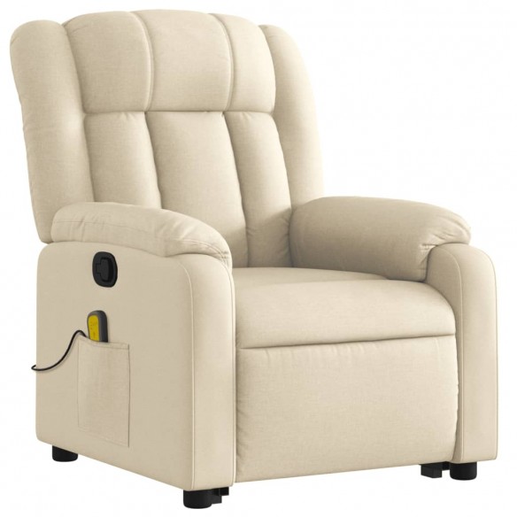 Fauteuil inclinable de massage Crème Tissu