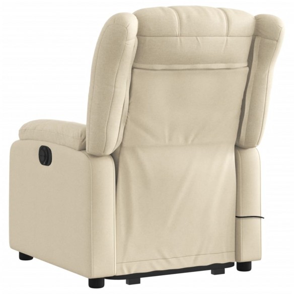 Fauteuil inclinable de massage Crème Tissu