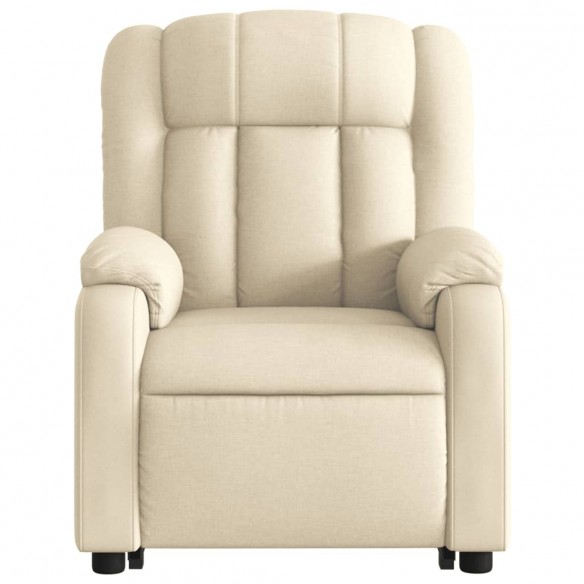 Fauteuil inclinable de massage Crème Tissu