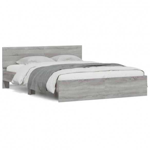 Cadre de lit avec tête de lit sonoma gris 150x200 cm