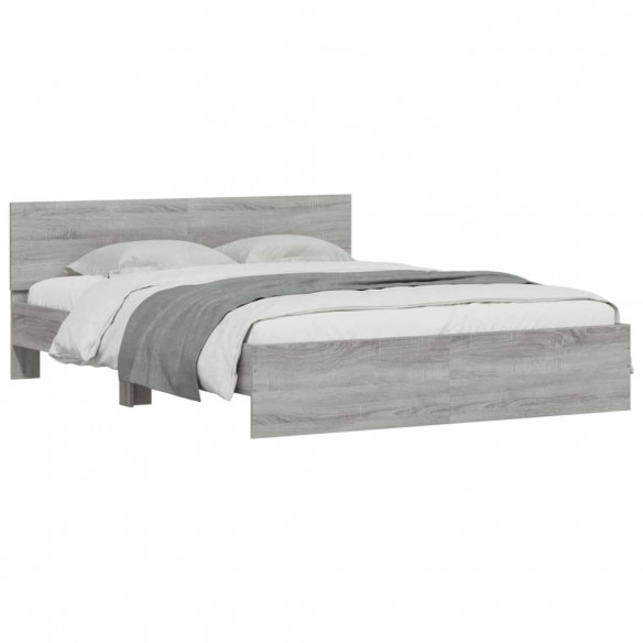 Cadre de lit avec tête de lit sonoma gris 150x200 cm