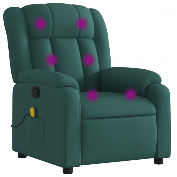 Fauteuil de massage inclinable Vert foncé Tissu