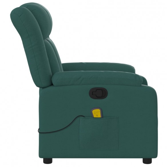 Fauteuil de massage inclinable Vert foncé Tissu