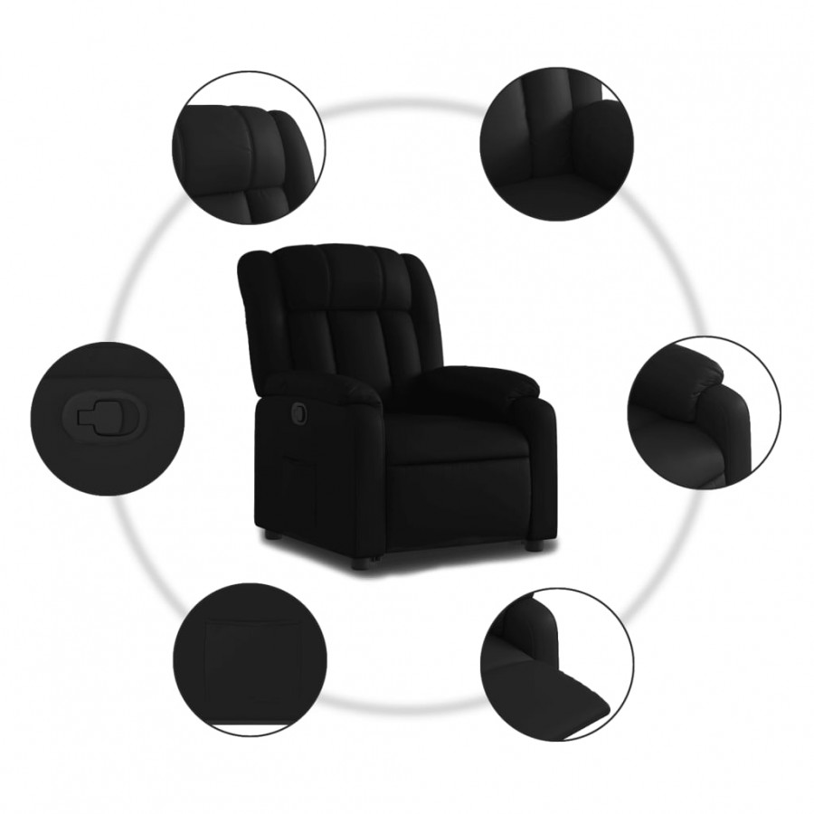 Fauteuil inclinable Noir Similicuir Fauteuil inclinable Noir Similicuir