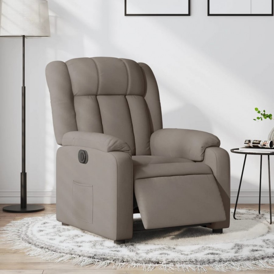 Fauteuil inclinable électrique Taupe Tissu