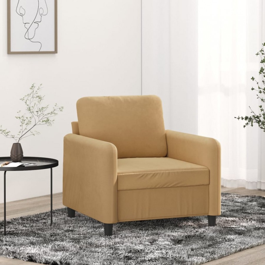 Fauteuil Marron 60 cm Velours