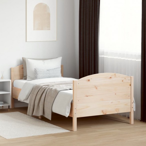 Cadre de lit avec tête de lit 90x200 cm bois de pin massif