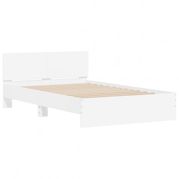 Cadre de lit avec tête de lit blanc 135x190 cm