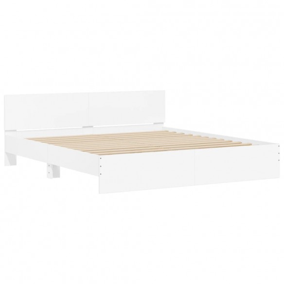 Cadre de lit avec tête de lit blanc 180x200 cm