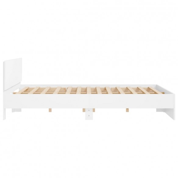 Cadre de lit avec tête de lit blanc 180x200 cm