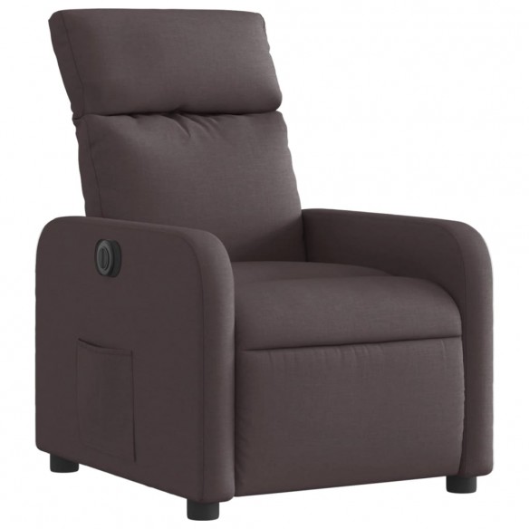 Fauteuil inclinable électrique Marron foncé Tissu