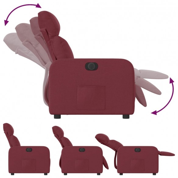 Fauteuil inclinable électrique Rouge bordeaux Tissu