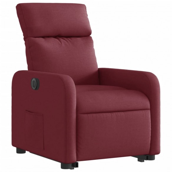 Fauteuil inclinable électrique rouge bordeaux tissu