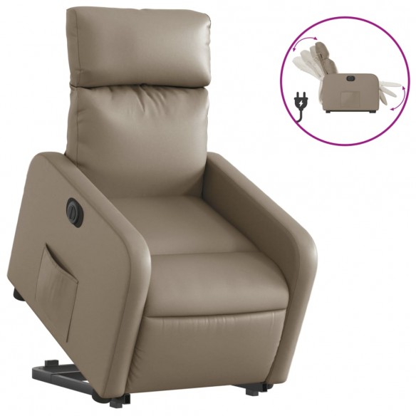 Fauteuil inclinable électrique cappuccino similicuir