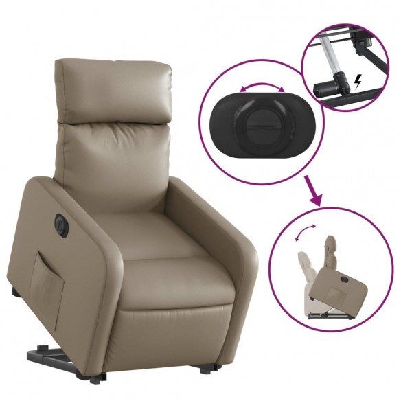 Fauteuil inclinable électrique cappuccino similicuir