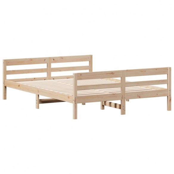 Cadre de lit avec tête de lit 140x200 cm bois de pin massif