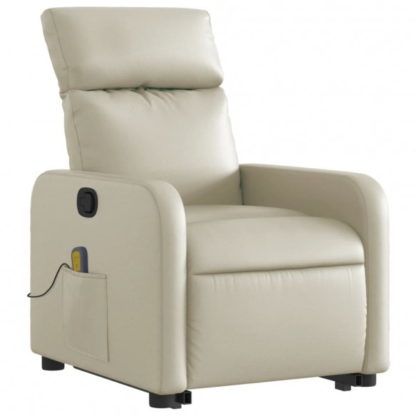 Fauteuil inclinable de massage Crème Similicuir