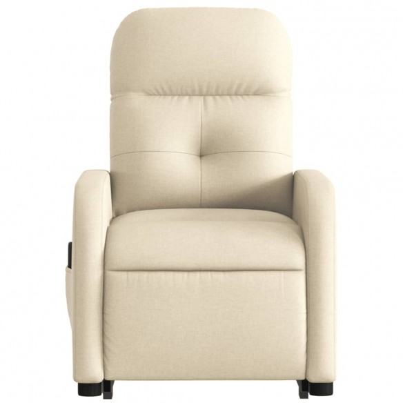 Fauteuil inclinable de massage électrique Crème Tissu