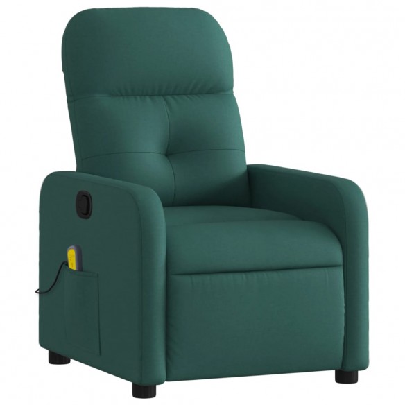 Fauteuil de massage inclinable Vert foncé Tissu