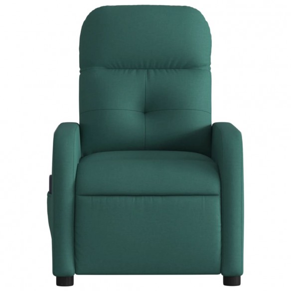 Fauteuil de massage inclinable Vert foncé Tissu