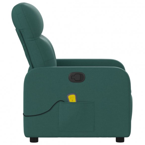 Fauteuil de massage inclinable Vert foncé Tissu