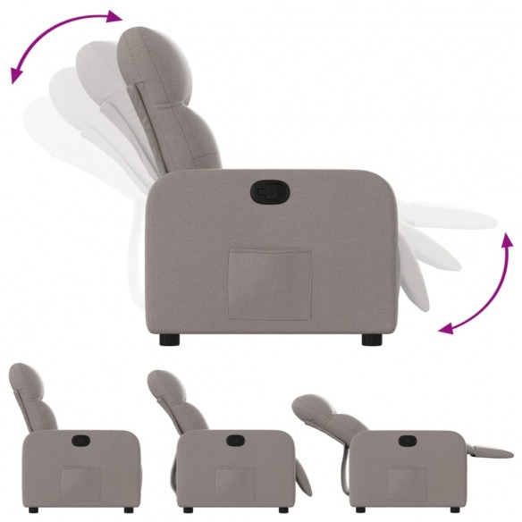 Fauteuil inclinable Taupe Tissu