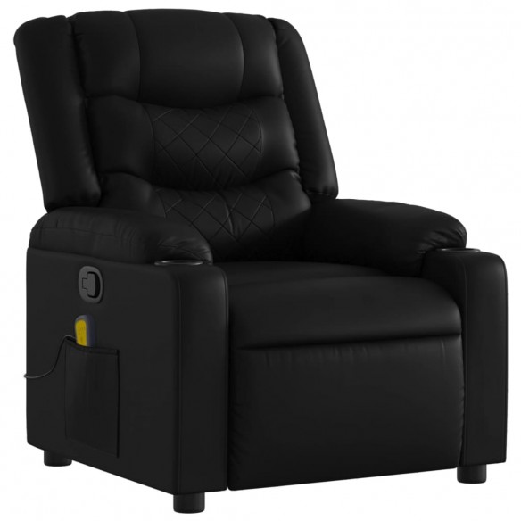 Fauteuil de massage inclinable Noir Similicuir